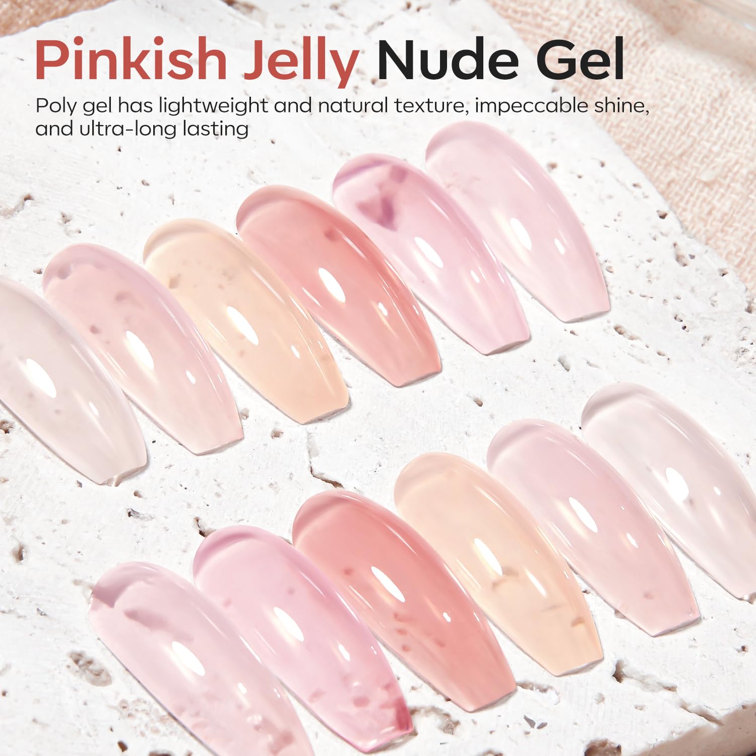 modelones Poly Gel Nail Kit 6 Colors with 8 W Nail Lamp Polygel Toenail Kit Extension Gel Kit Jelly Milky White Pink Nude Complete Tools Beginner Thickening Solutions DIY at Home for Women - Image 4