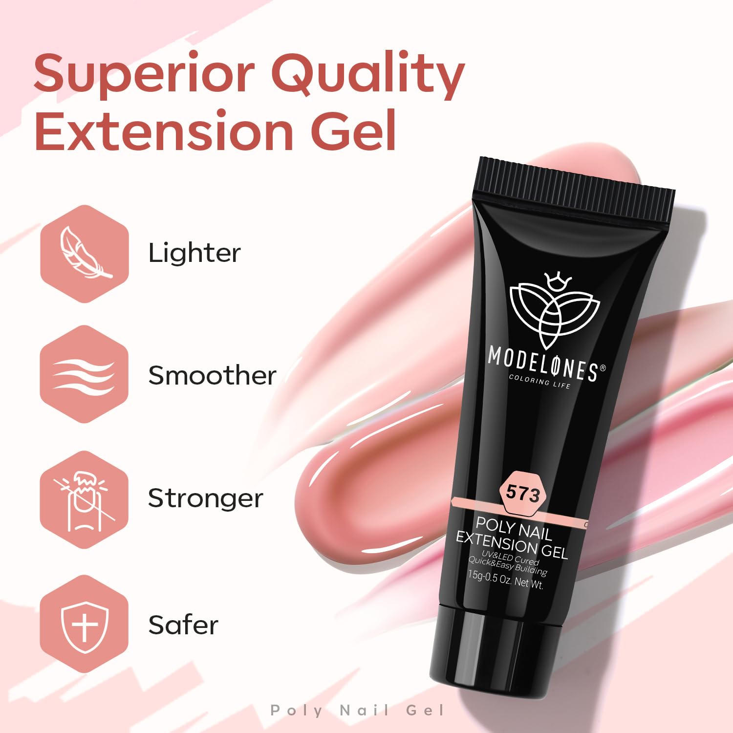 modelones Poly Gel Nail Kit 6 Colors with 8 W Nail Lamp Polygel Toenail Kit Extension Gel Kit Jelly Milky White Pink Nude Complete Tools Beginner Thickening Solutions DIY at Home for Women - Image 8