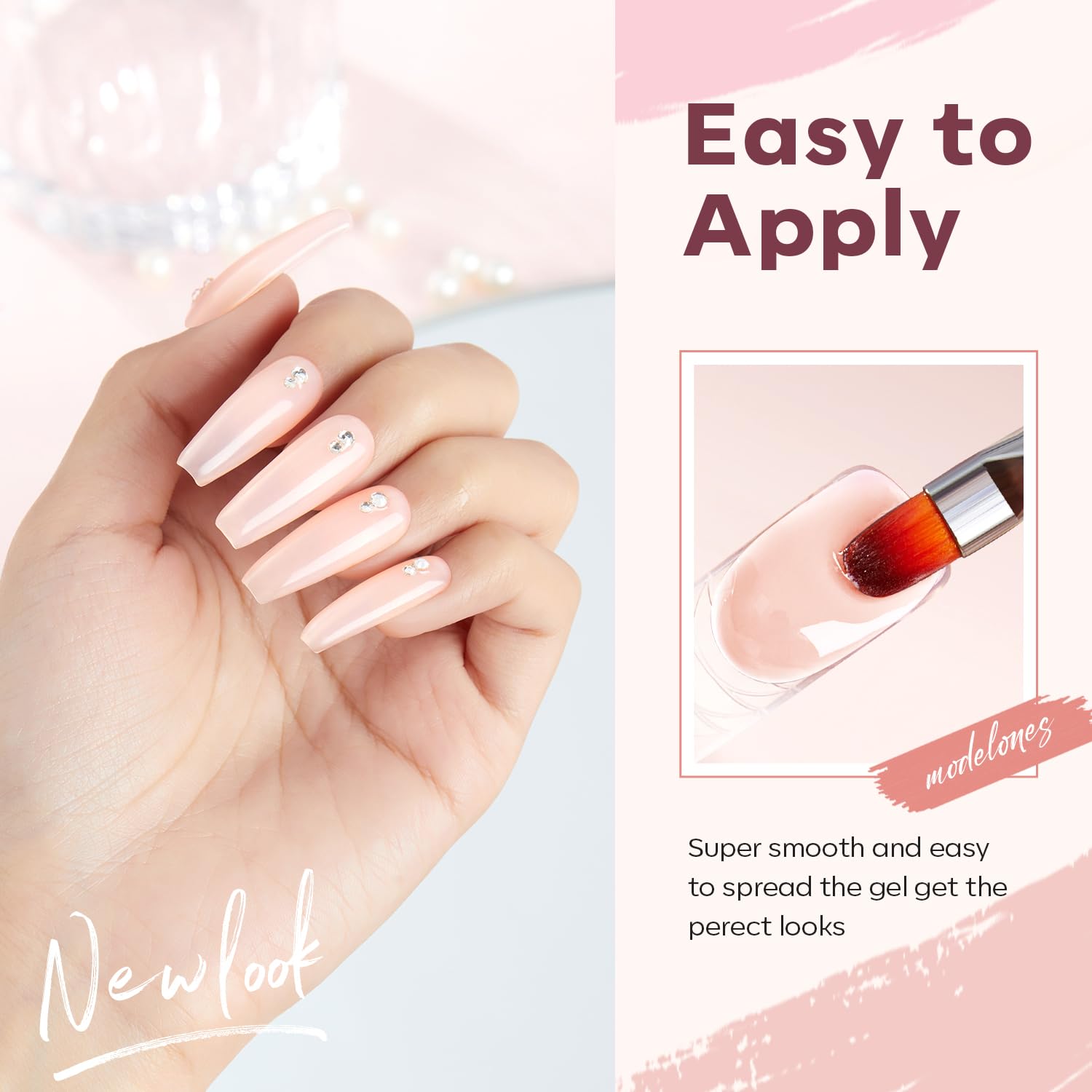 modelones Poly Gel Nail Kit 6 Colors with 8 W Nail Lamp Polygel Toenail Kit Extension Gel Kit Jelly Milky White Pink Nude Complete Tools Beginner Thickening Solutions DIY at Home for Women - Image 5