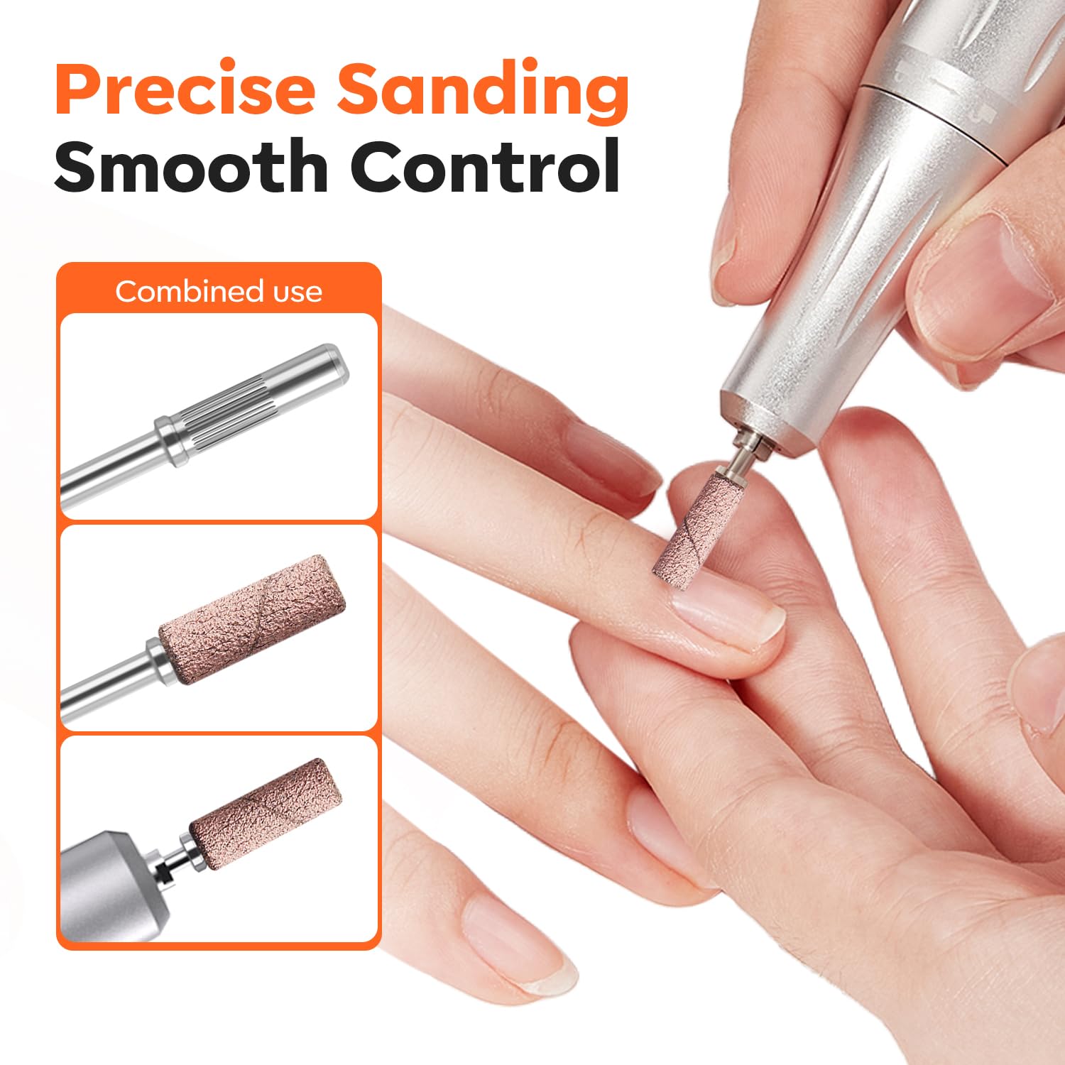 Modelones Sanding Bands for Nail Drill, 200 Pcs Mini Small Nail Sanding Bands, Mix 80 120 180 240 Fine Grit File Sanding Bands with 3.1mm Mandrel Bit for Acrylic Nails Gel Manicures, White Purple Pink - Image 6