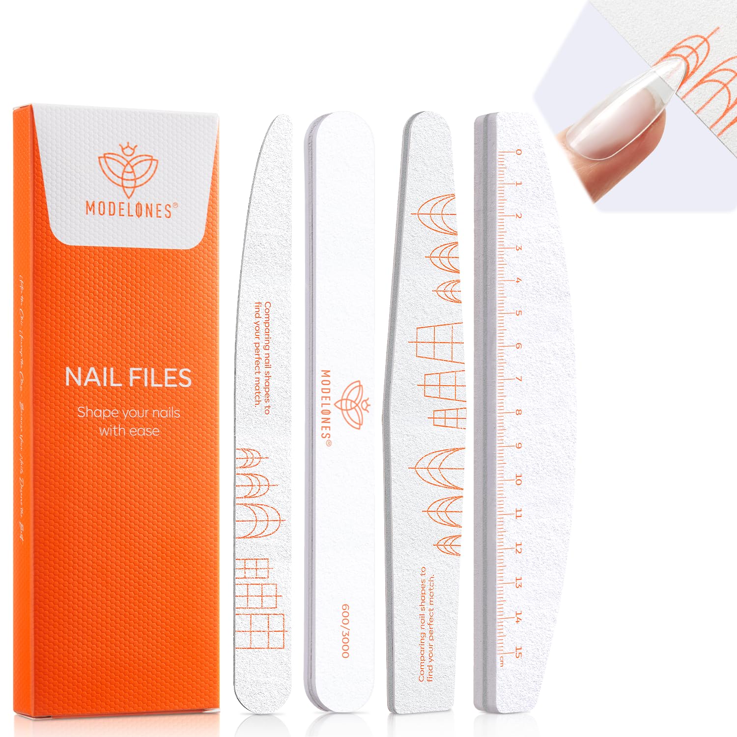 modelones Short Square Nail Tips 216PCS 12Sizes + 4PCS Nail Files and Nail Buffers - Image 3