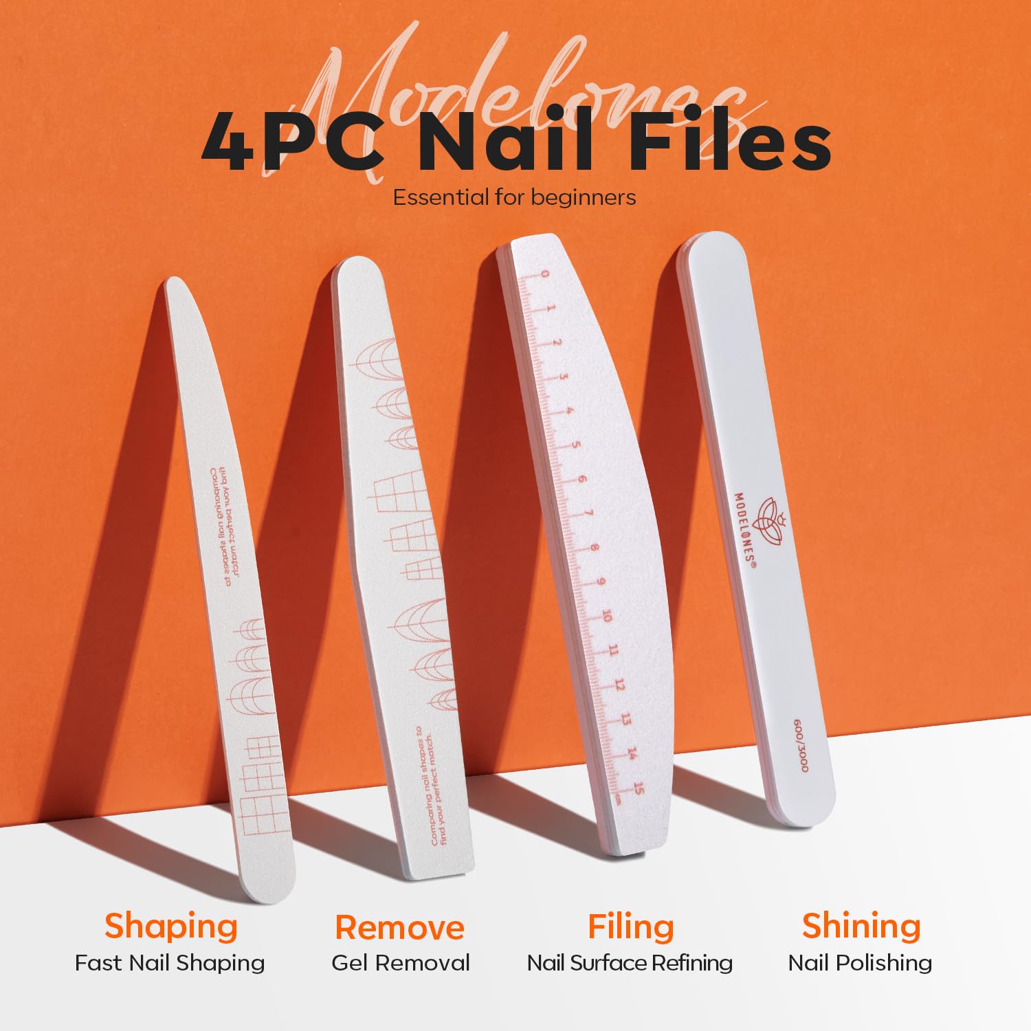 modelones Short Square Nail Tips 216PCS 12Sizes + 4PCS Nail Files and Nail Buffers - Image 4