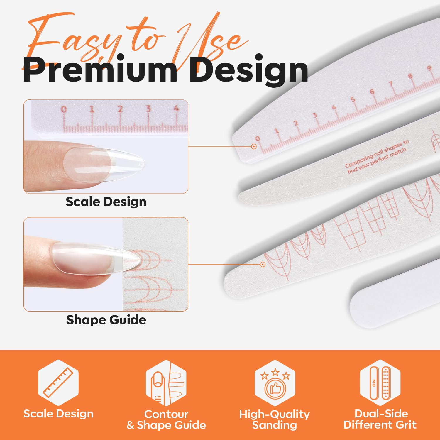 modelones Short Square Nail Tips 216PCS 12Sizes + 4PCS Nail Files and Nail Buffers - Image 5