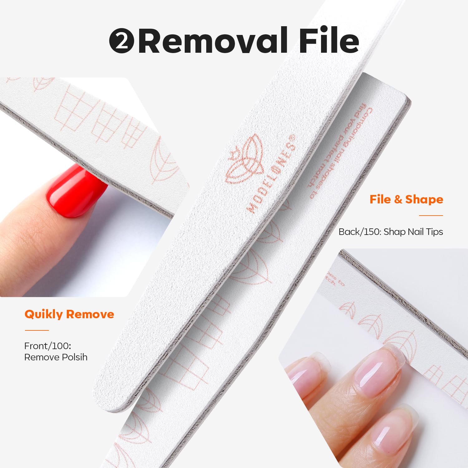 modelones Short Square Nail Tips 216PCS 12Sizes + 4PCS Nail Files and Nail Buffers - Image 7