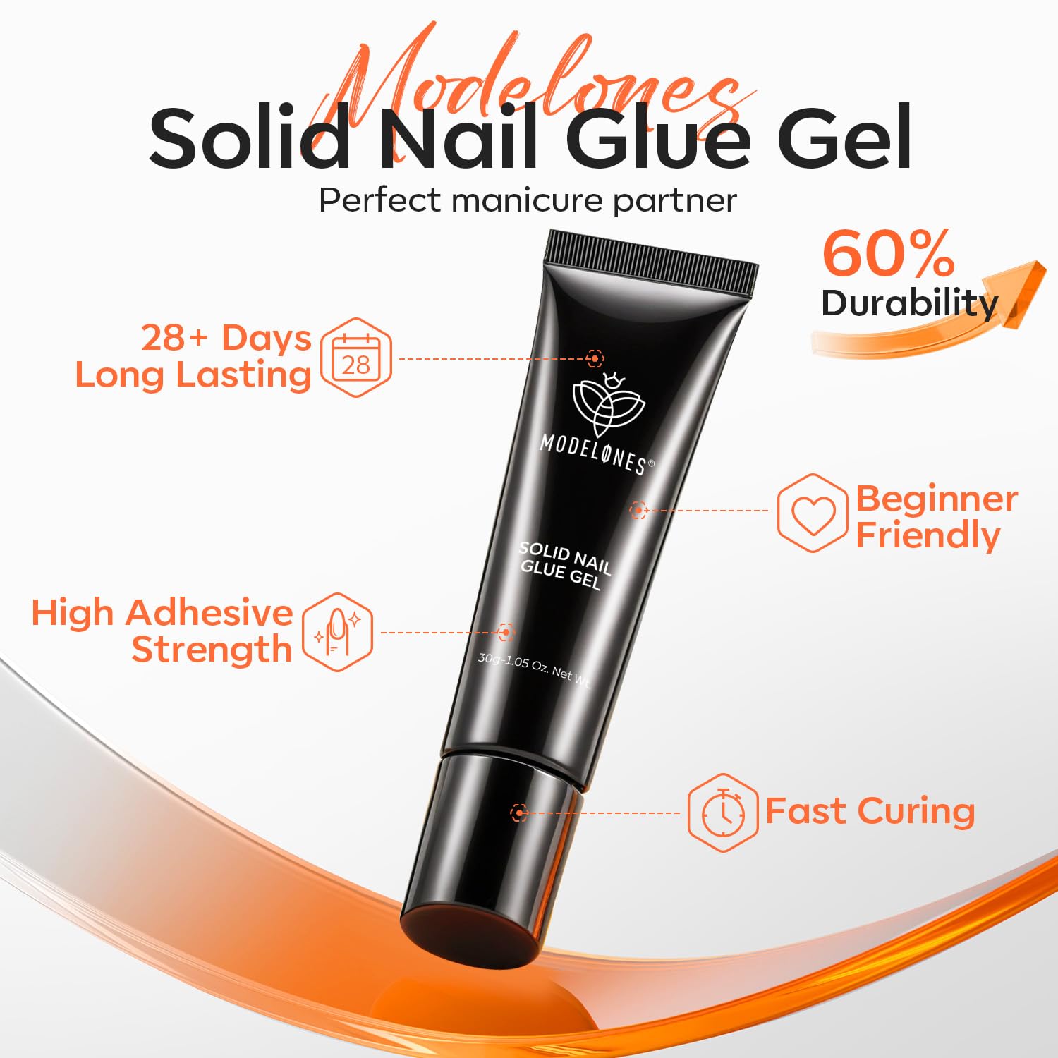 modelones X Nail Gel Kit Almond, 15Sizes Instant Apex False Nail Tips Solid Glue & Mini U/V Lamp, 240Pcs Medium Almond Pre-Building Thick Acrylic Press on Tips LED Light Extension Kit Women Gift - Image 3