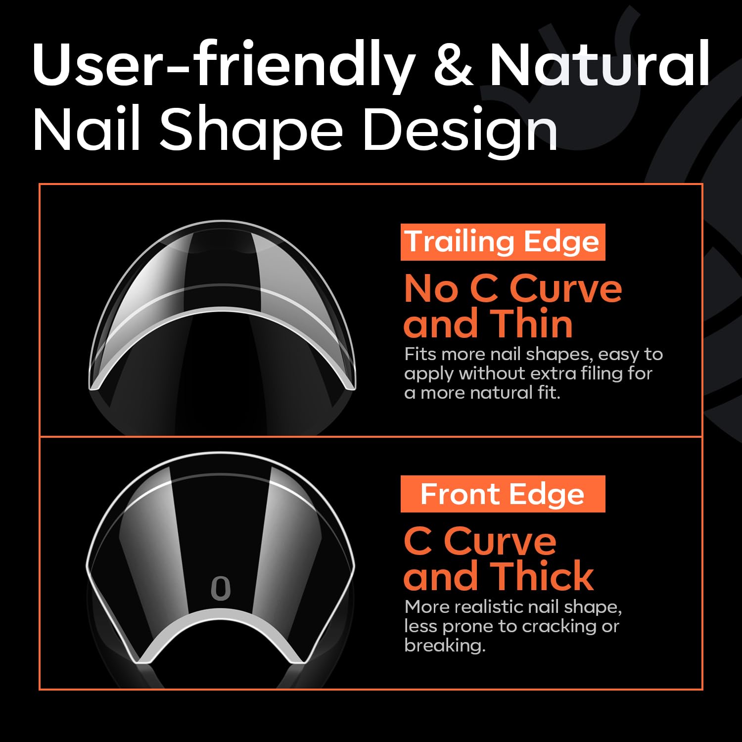 modelones XXL Long Coffin French Nail Tips, 504 PCS No C Curve Half Cover Clear Acrylic Fake Nails Tips Gel Pre-shaped 12 Sizes with Box - Image 5